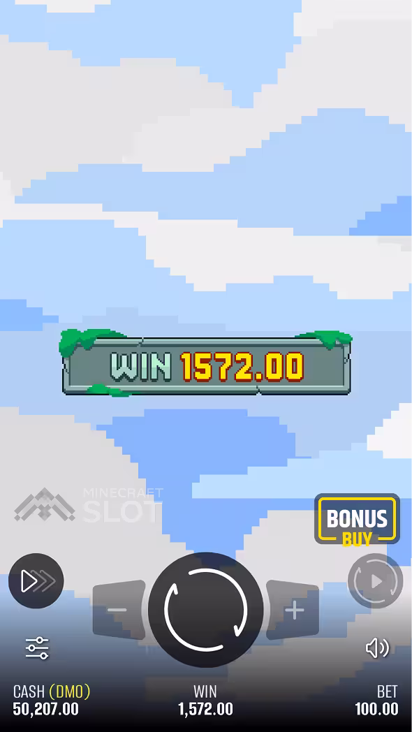 Falling Pickaxe gameplay on a mobile device claiming the max win of 160 times the bet