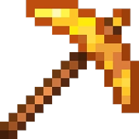 Golden pickaxe symbol