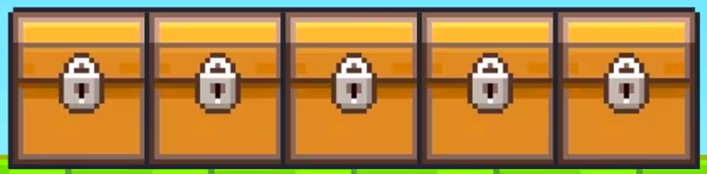 Bonus chests as they appear below the grid of blocks